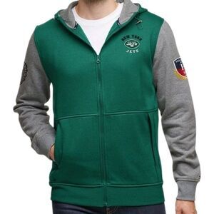 Tommy Hilfiger NFL New York Jets Green Grey Full Zip Jacket  2XL Hoodie Pockets